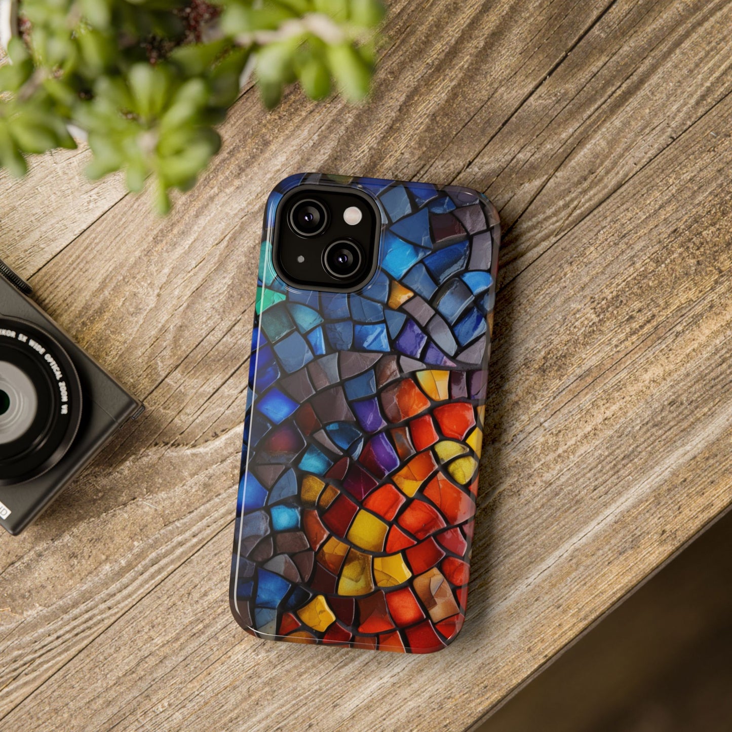 Stained Glass Impact-Resistant Phone Case, Colorful Phone Cover