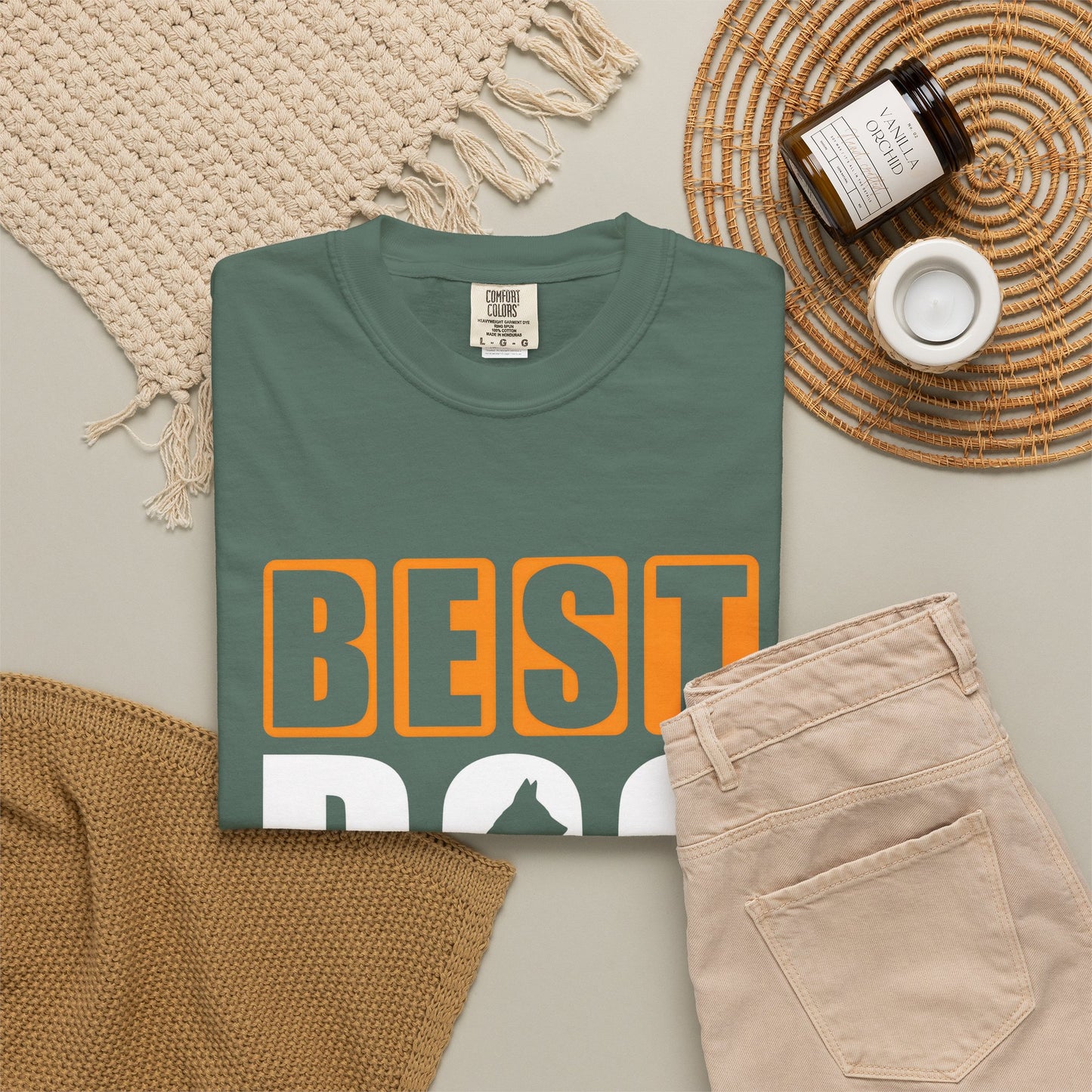 Best Dog Dad Ever Unisex Garment-Dyed T-shirt