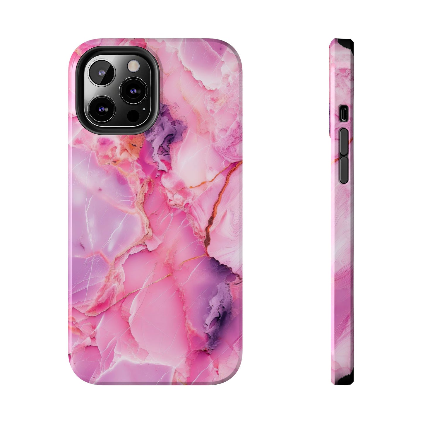 Pink Marble Tough Cases for iPhone, Stylish Protective Covers