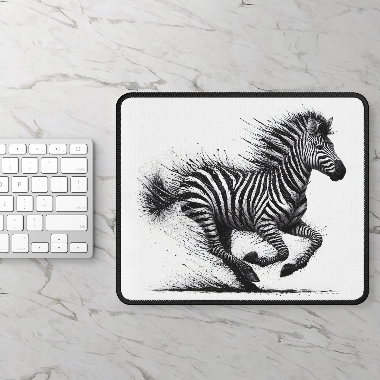 Black and White Mouse Pad - Abstract Zebra