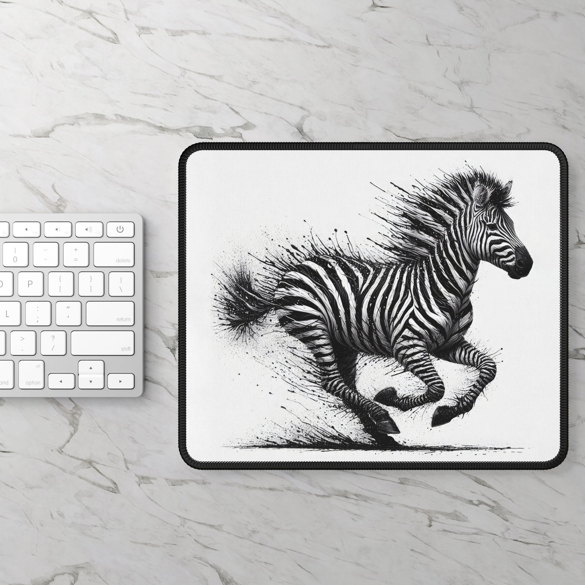 Black and White Mouse Pad - Abstract Zebra