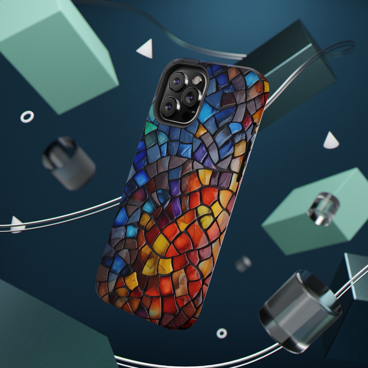 Stained Glass Impact-Resistant Phone Case, Colorful Phone Cover