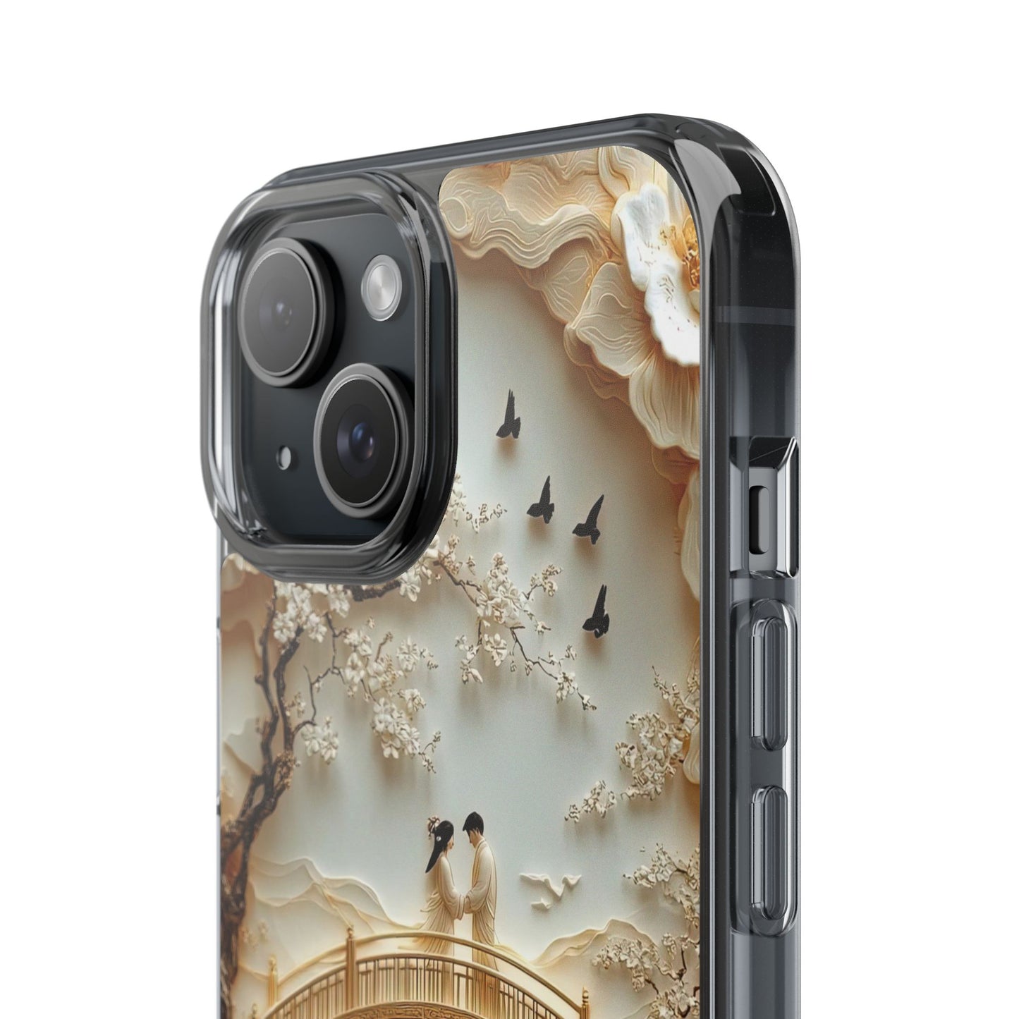 Romantic Couple 3D Effect Clear Cases,  Artistic Protective Cover