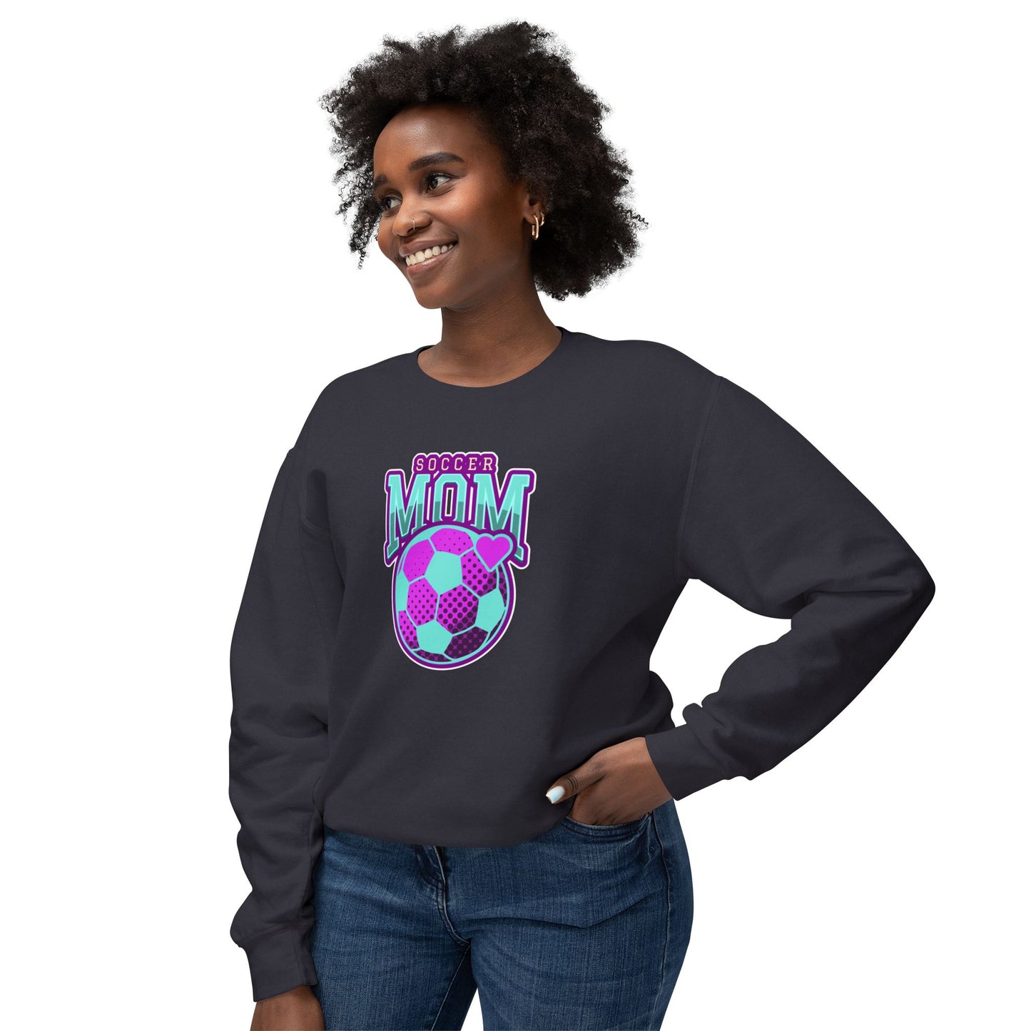 Soccer Mom Unisex Lightweight Crewneck Sweatshirt