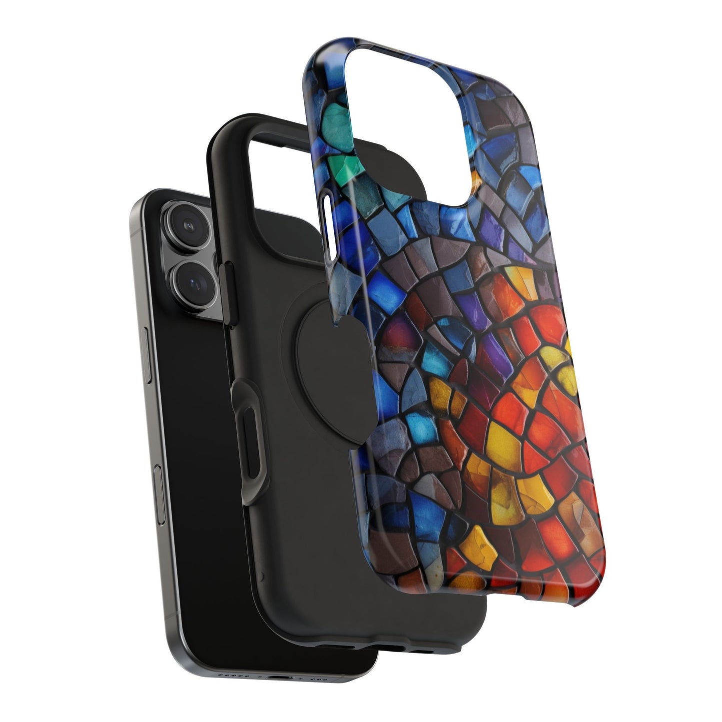 Stained Glass Impact-Resistant Phone Case, Colorful Phone Cover