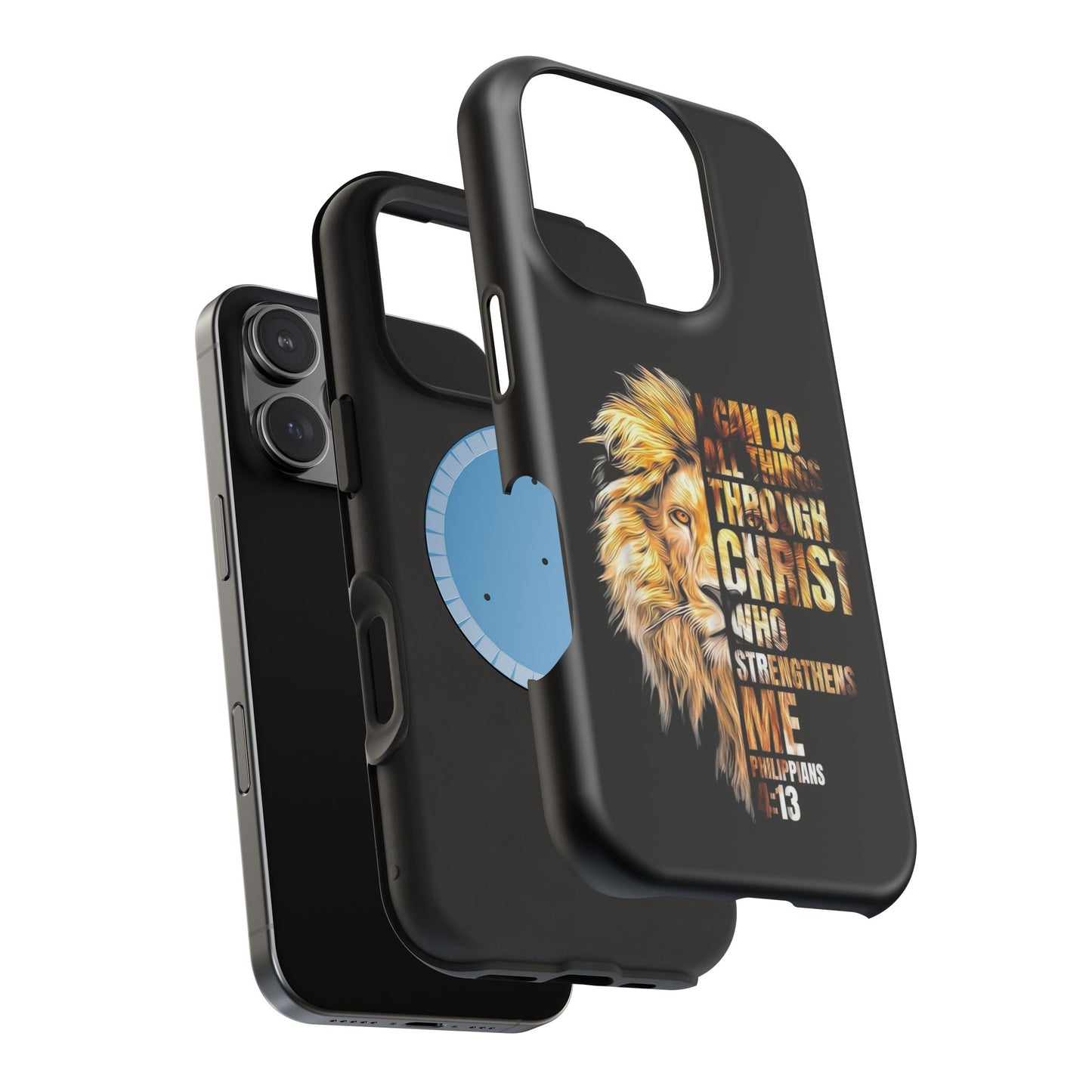 Inspirational Lion Magnetic iPhone Case, Strength & Faith, Christian Accessories