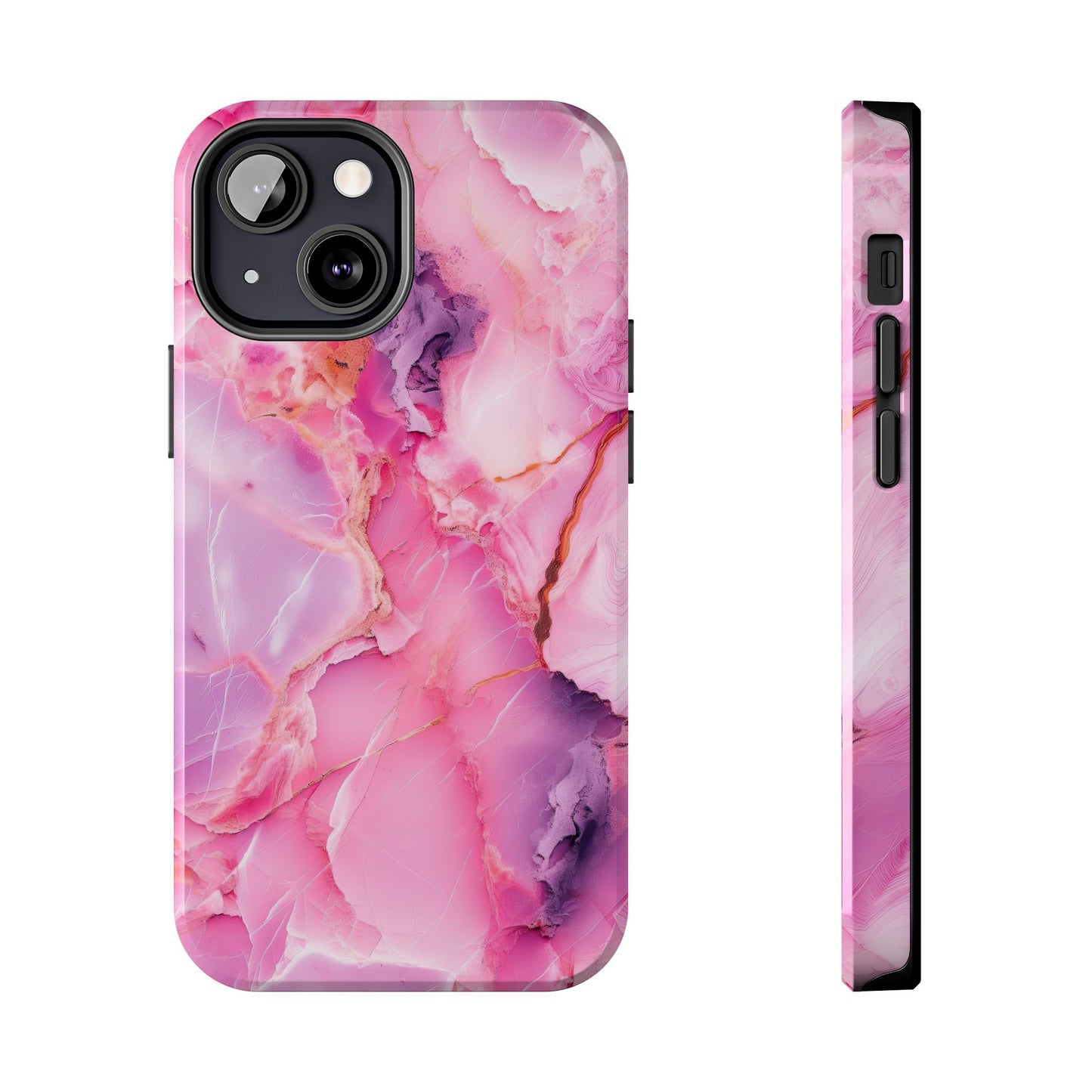 Pink Marble Tough Cases for iPhone, Stylish Protective Covers