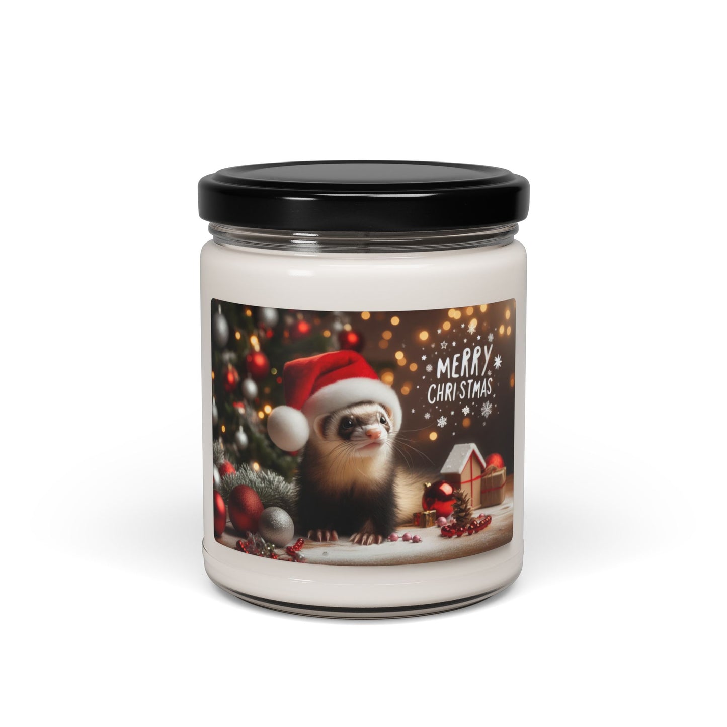 Christmas Ferret Scented Soy Candle, 9oz