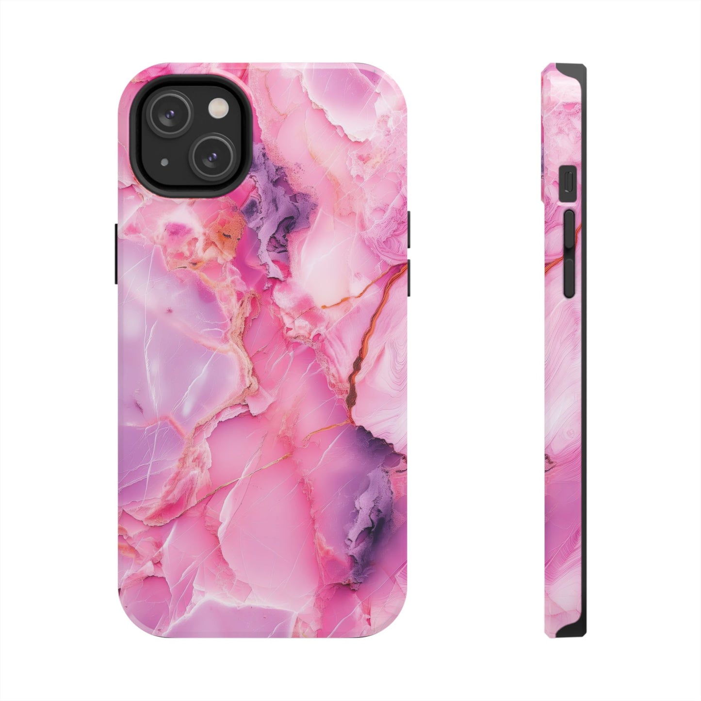 Pink Marble Tough Cases for iPhone, Stylish Protective Covers