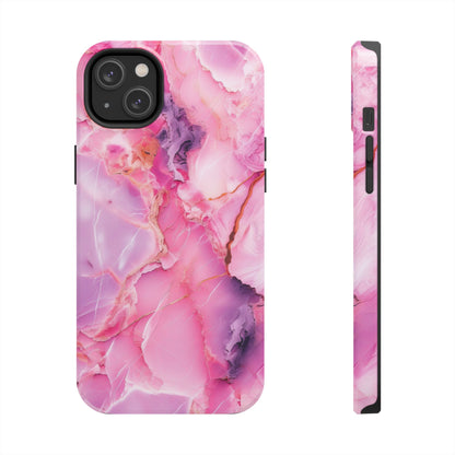 Pink Marble Tough Cases for iPhone, Stylish Protective Covers