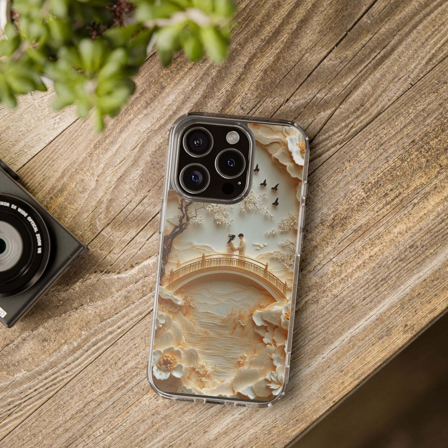 Romantic Couple 3D Effect Clear Cases,  Artistic Protective Cover