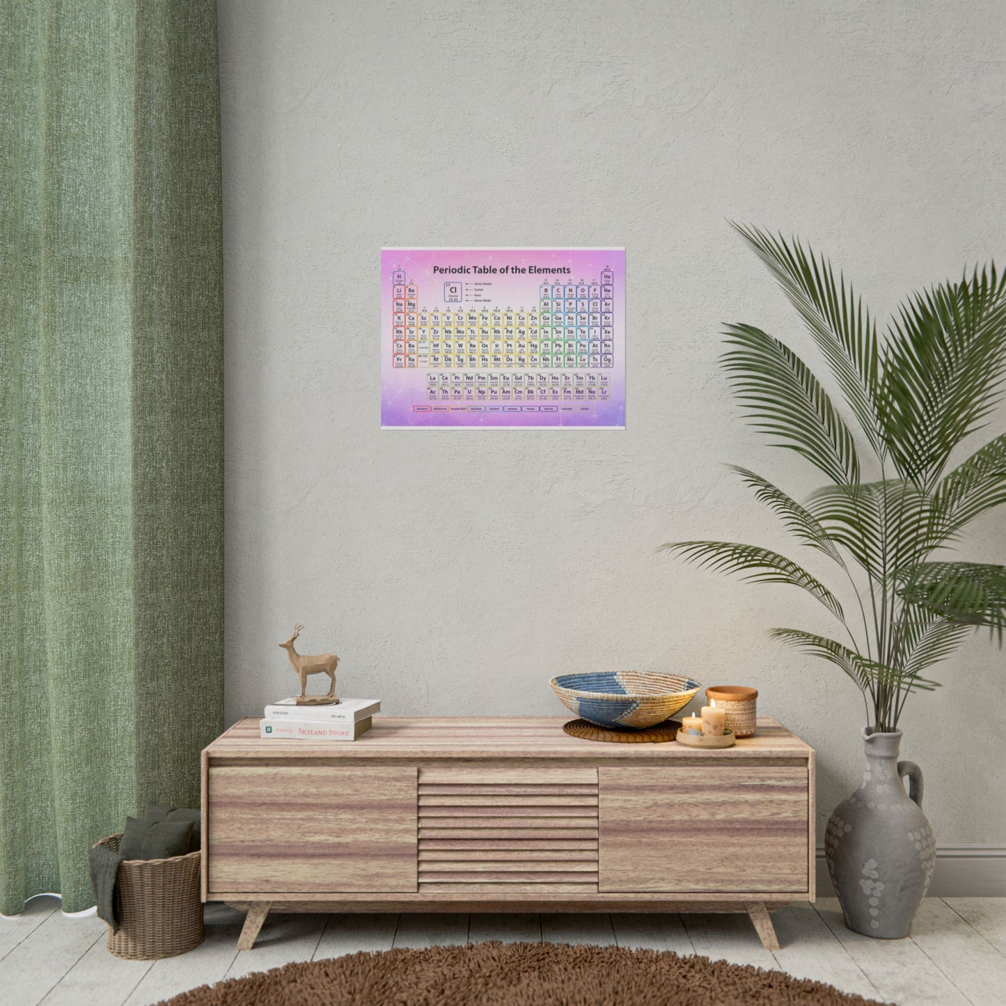 Periodic Table Poster — Colorful Educational Chemistry Wall Art