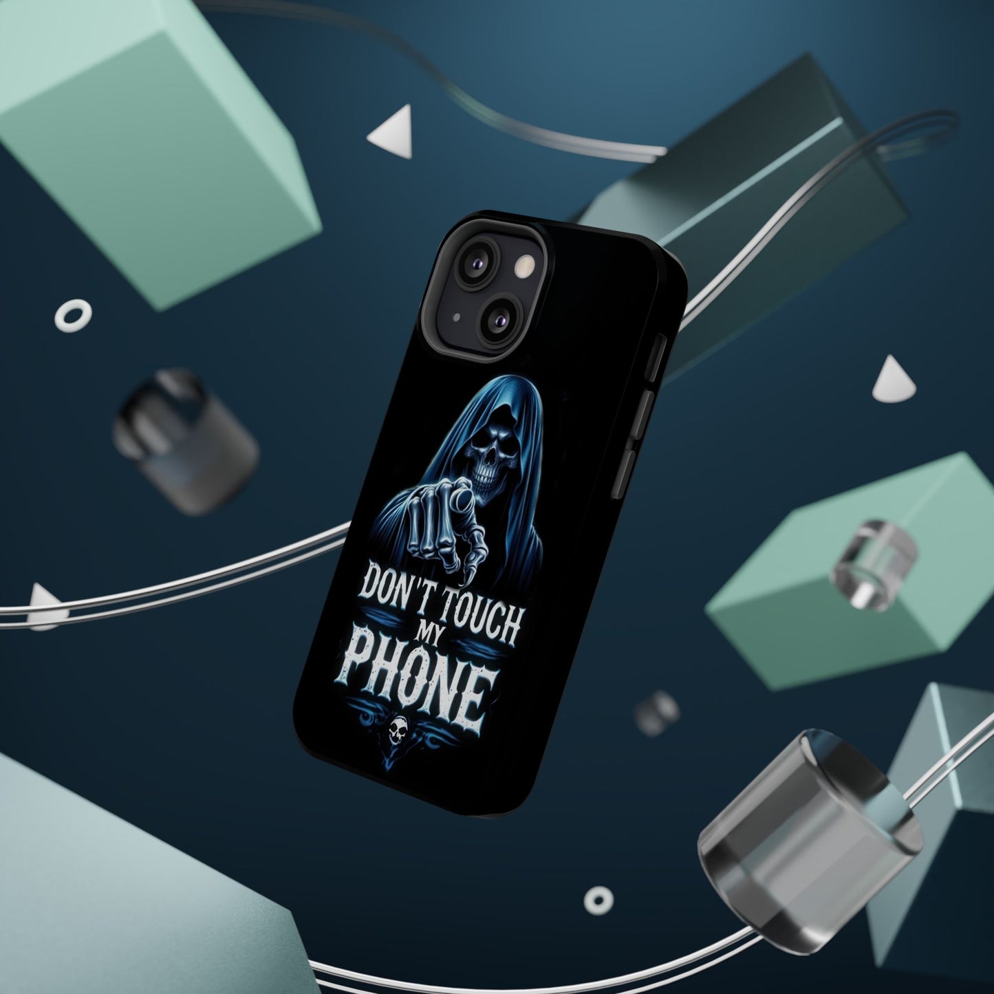 Gothic Magnetic iPhone Case: Don't Touch My Phone