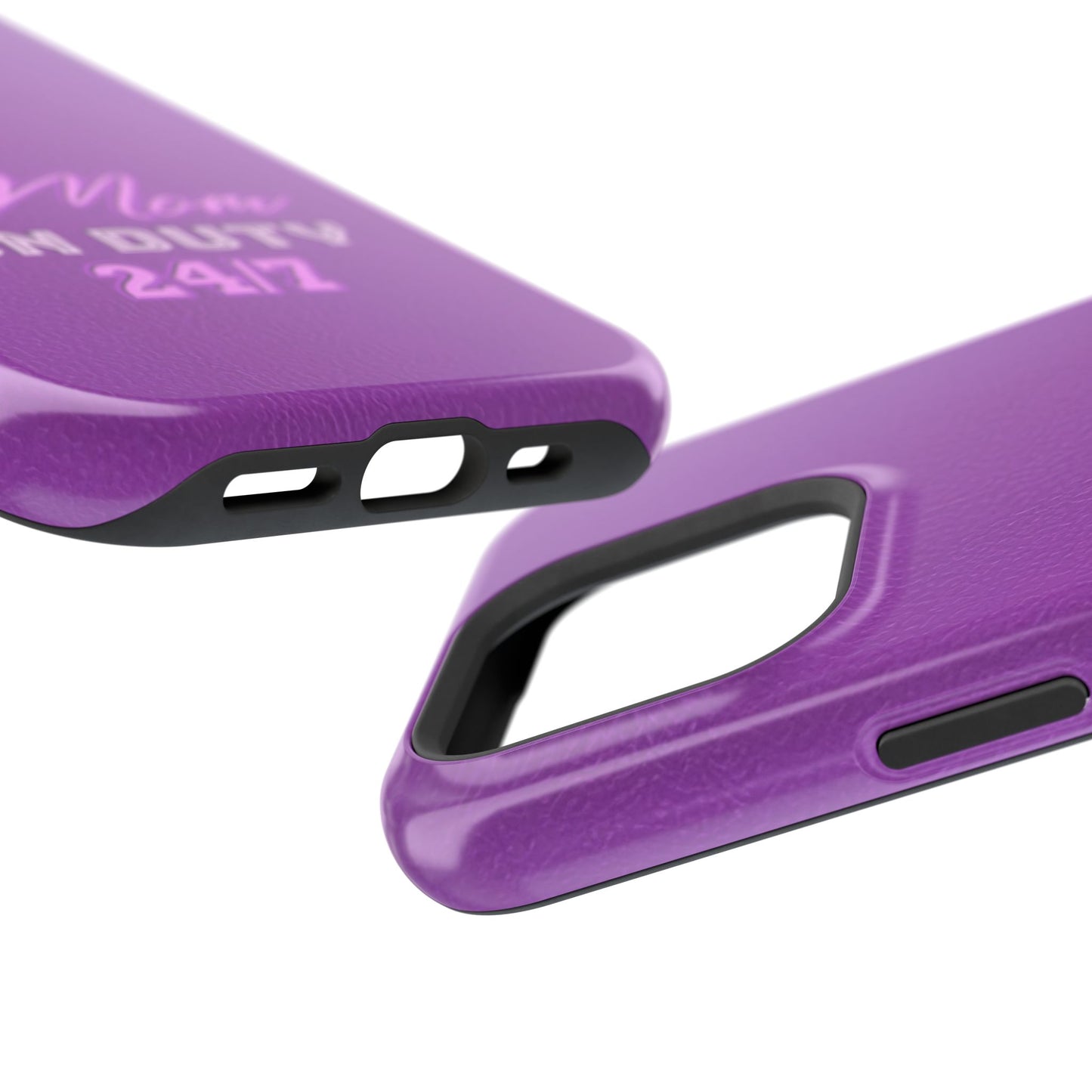 Mom On Duty Impact-Resistant Case, Purple Case for Mothers