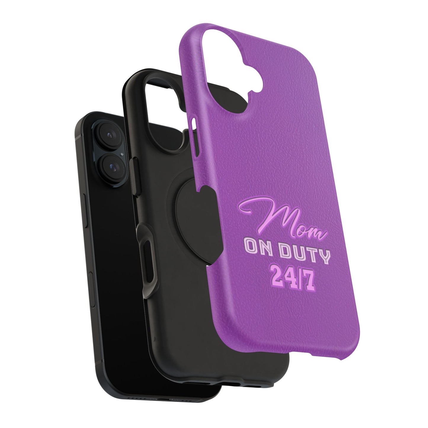 Mom On Duty Impact-Resistant Case, Purple Case for Mothers
