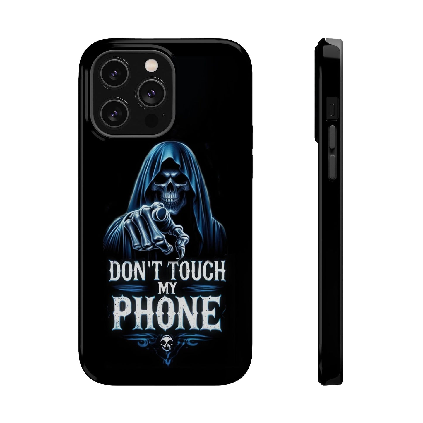Gothic Magnetic iPhone Case: Don't Touch My Phone