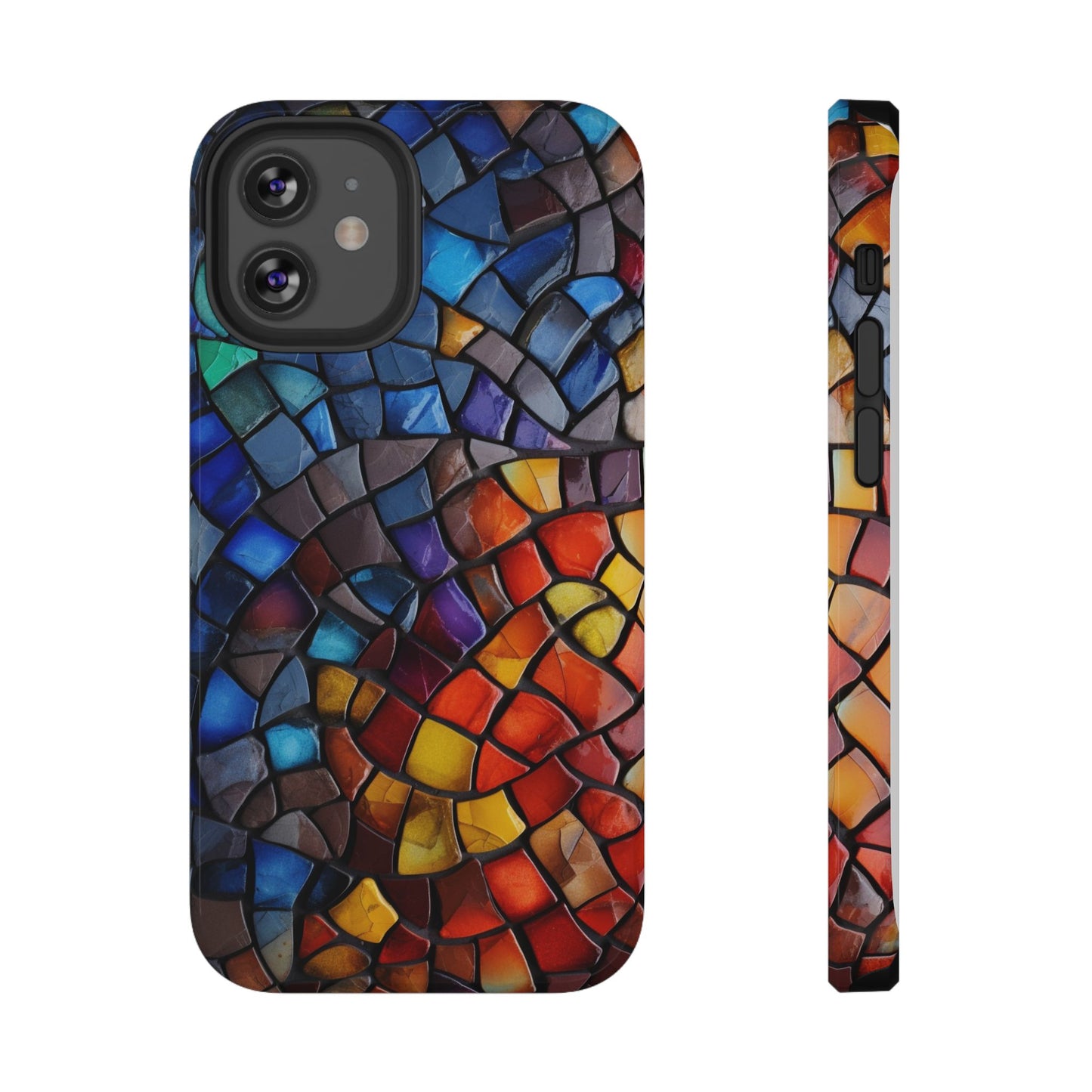 Stained Glass Impact-Resistant Phone Case, Colorful Phone Cover
