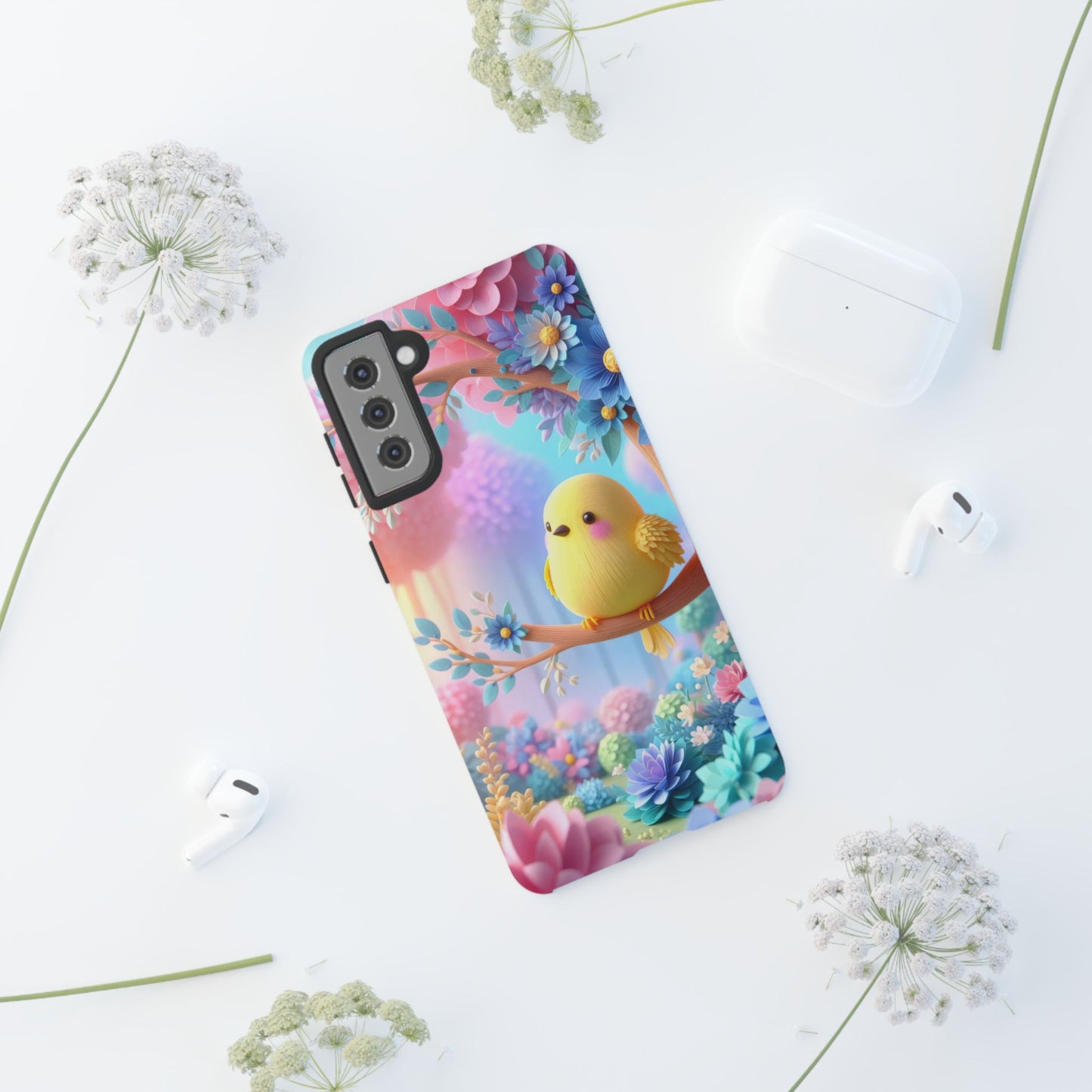 Colorful Bird Samsung Phone Case, Spring Vibe Mobile Shell