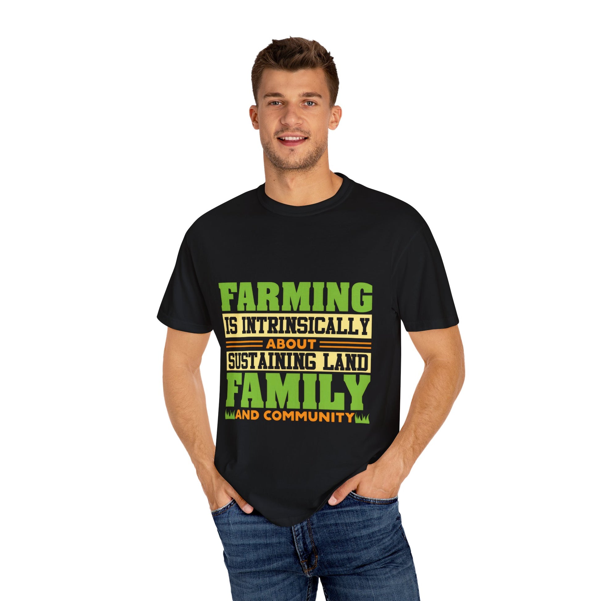 Farming Family Community T-Shirt - Unisex Garment-Dyed Tee