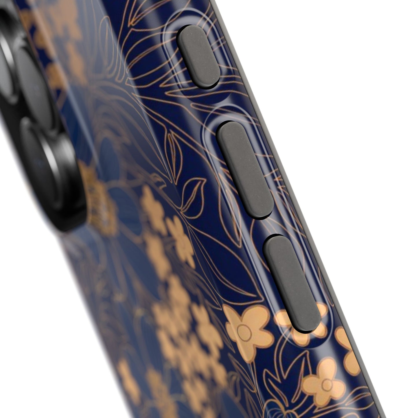 Luxury Serial Magnetic Phone Case, Golden Floral