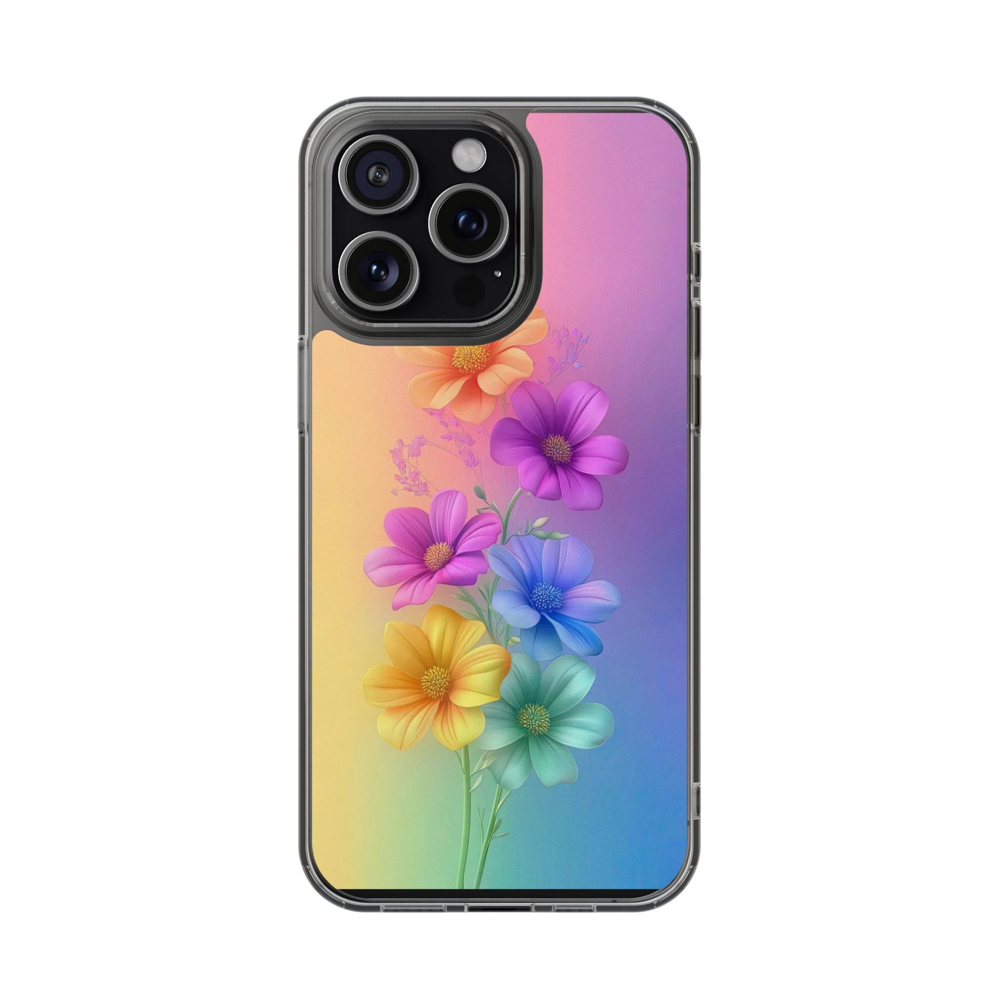 Floral Clear Phone Case – Colorful Flower Design
