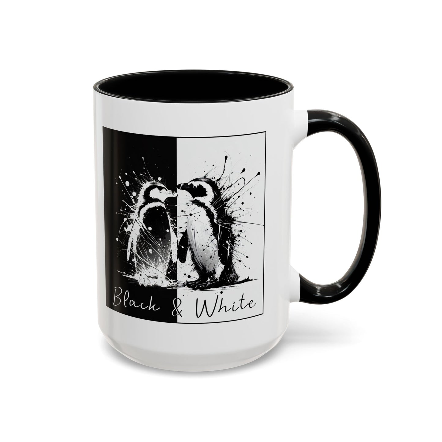 Black & White Penguins Accent Coffee Mug (11, 15oz)