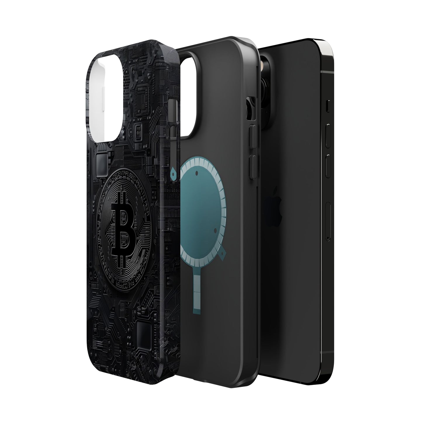 Black Bitcoin Magnetic iPhone Cases - Ideal for Tech Enthusiasts