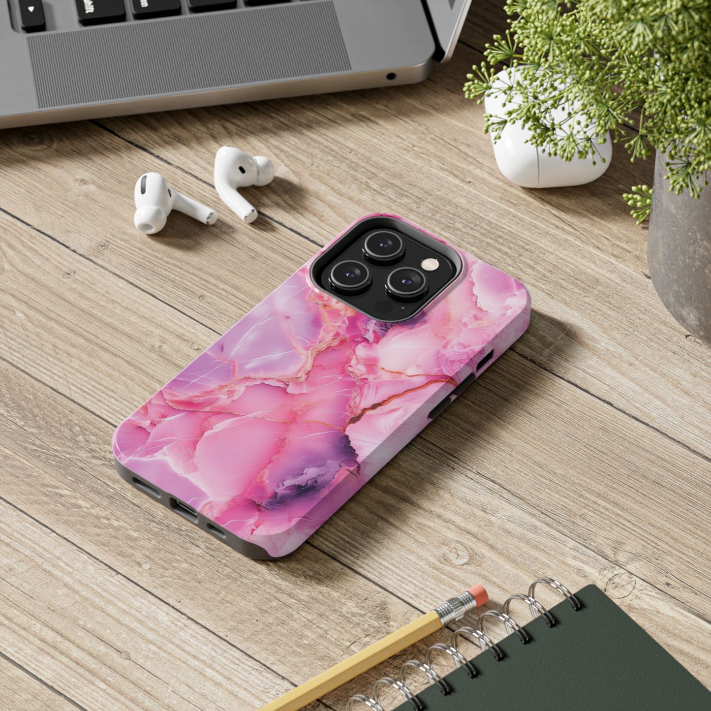Pink Marble Tough Cases for iPhone, Stylish Protective Covers