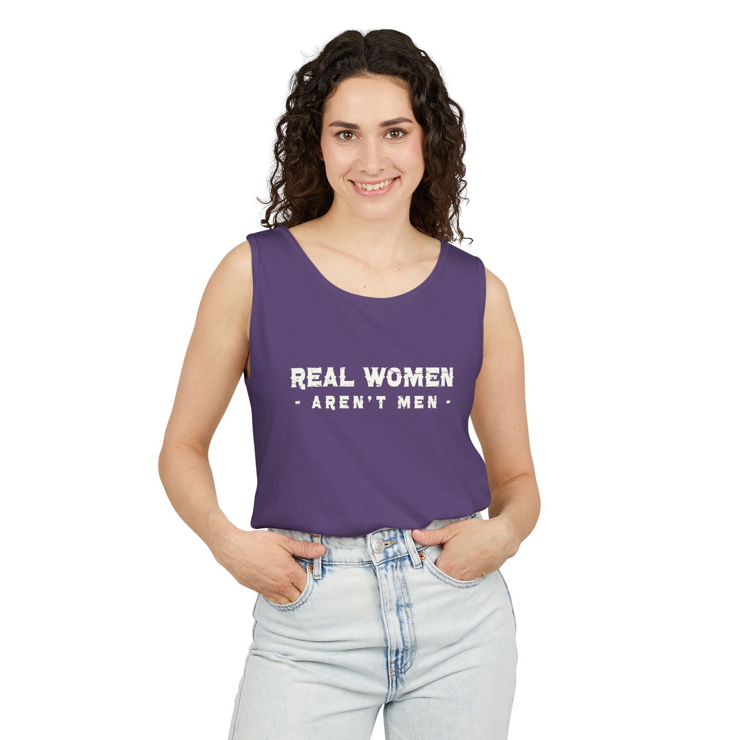 Real Women Unisex Garment-Dyed Tank Top  100% Ringspun US cotton