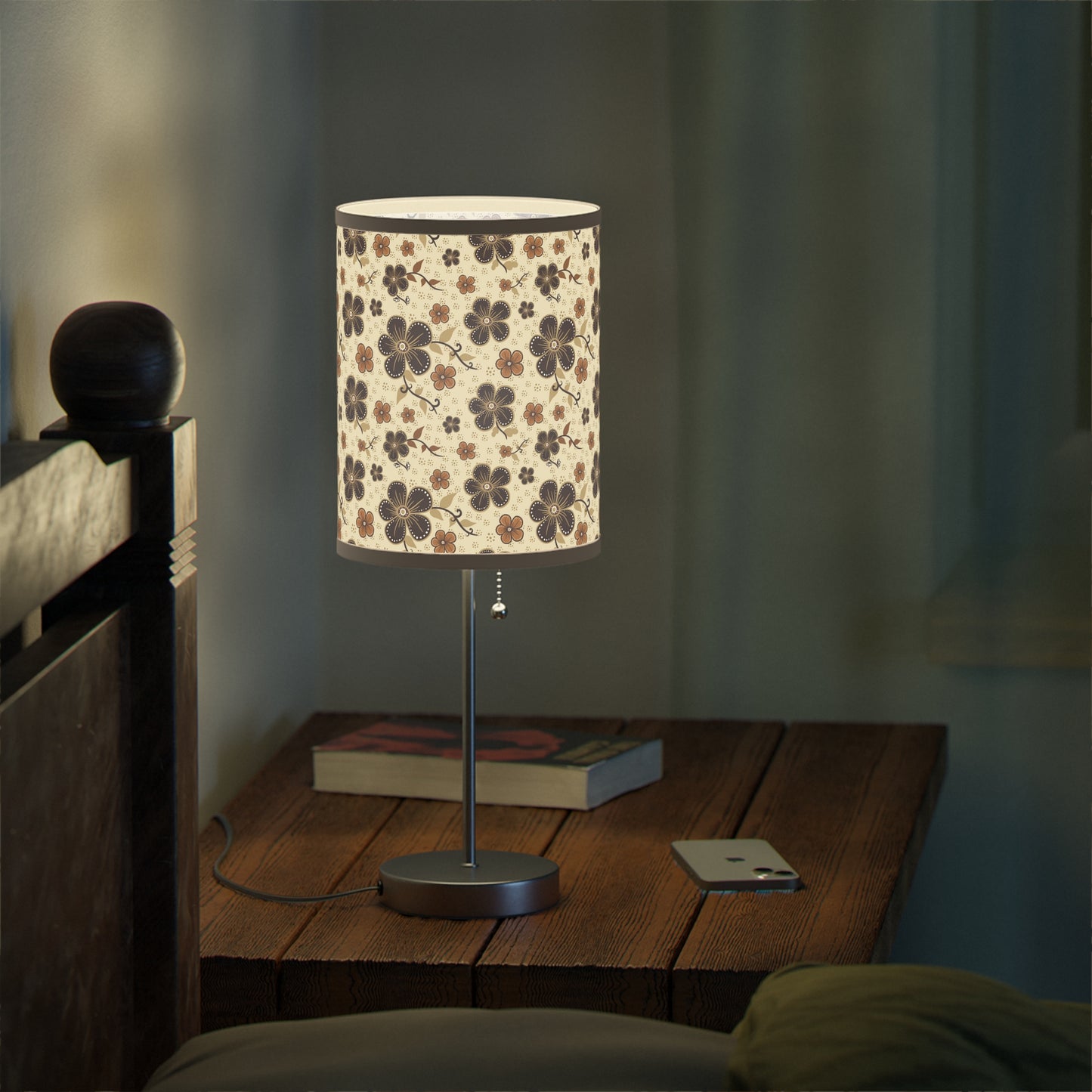 Timeless Elegance: Minimal Floral  Lamp on a Stand, US|CA plug / White