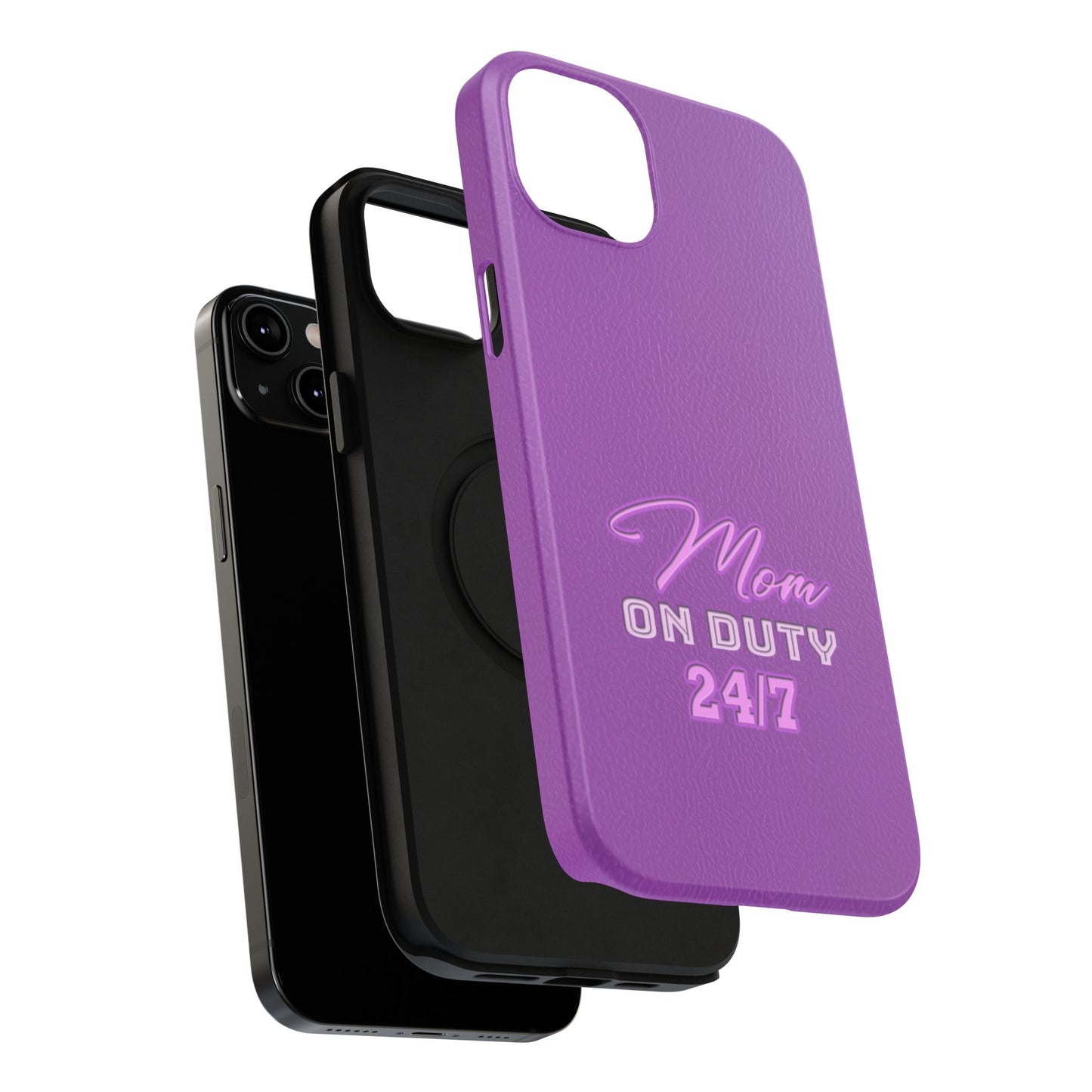 Mom On Duty Impact-Resistant Case, Purple Case for Mothers