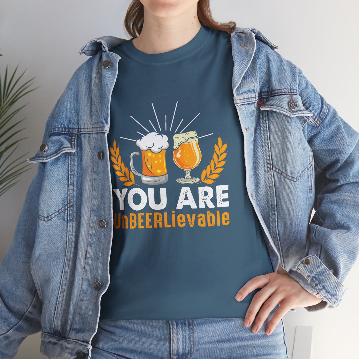 Funny Beer Slogan Tee, You Are UnBEERLievable