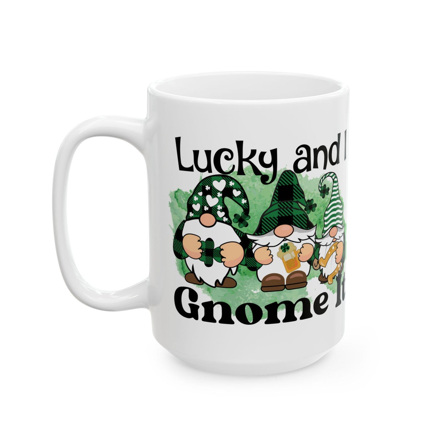 Lucky Gnome Ceramic Mug - Perfect for St. Patrick's Day and Everyday Joy