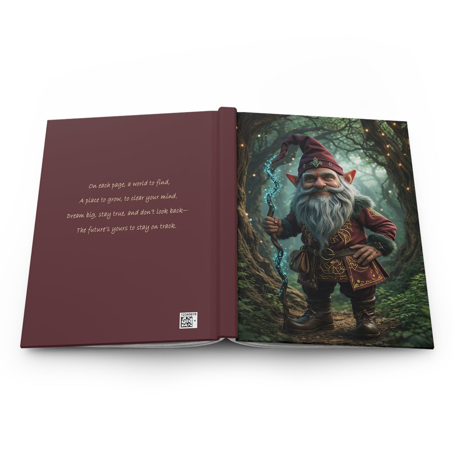 Enchanted Gnome Journal, Matte Hardcover Notebook for Dreamers and Fantasy Lovers