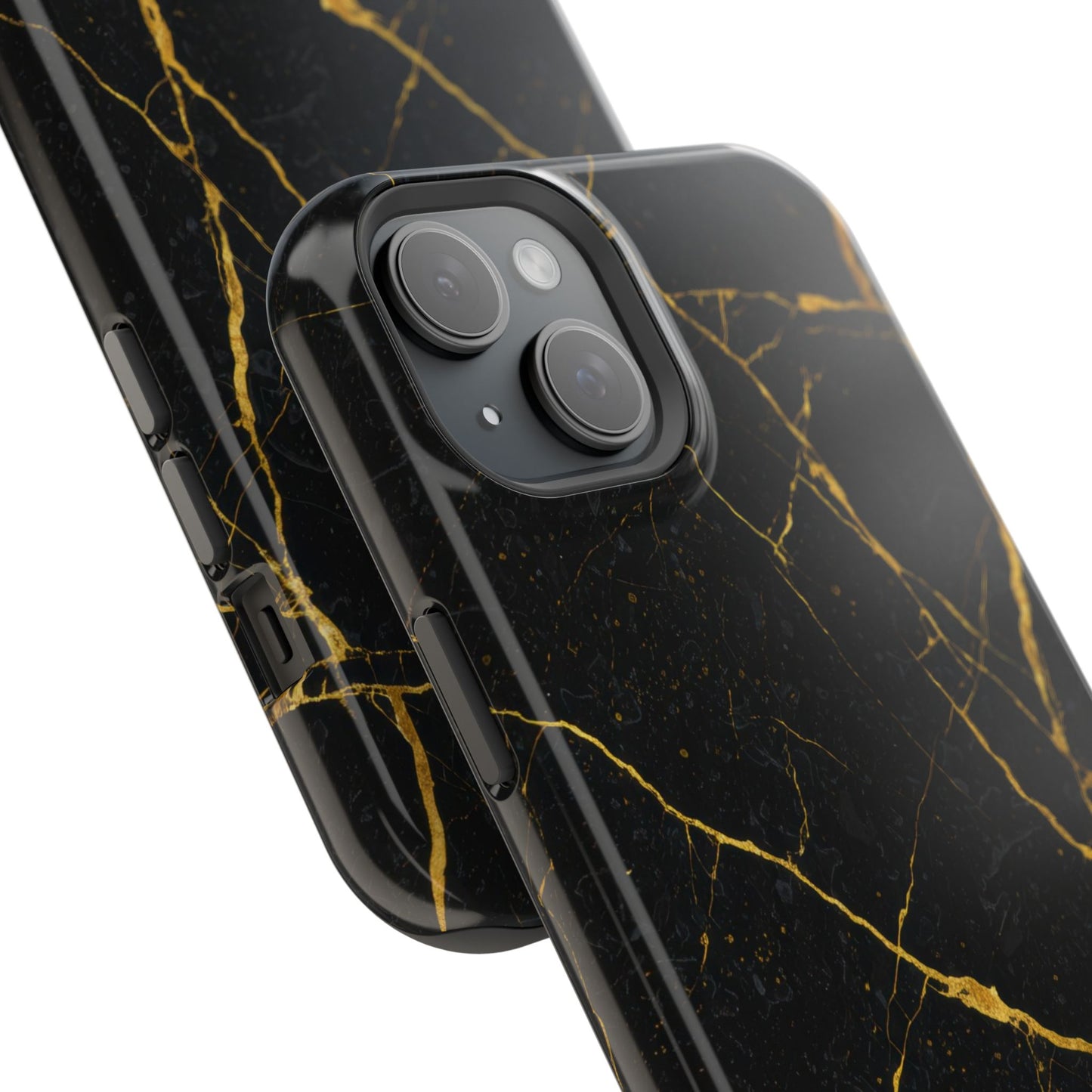 Luxury Black Marble Impact-Resistant iPhone
