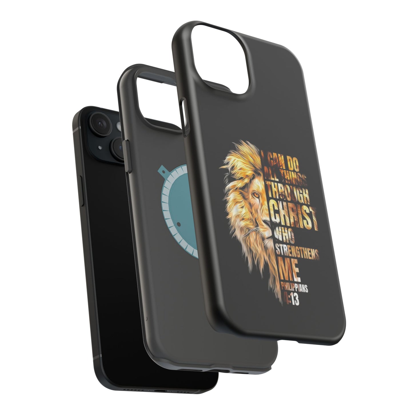 Inspirational Lion Magnetic iPhone Case, Strength & Faith, Christian Accessories