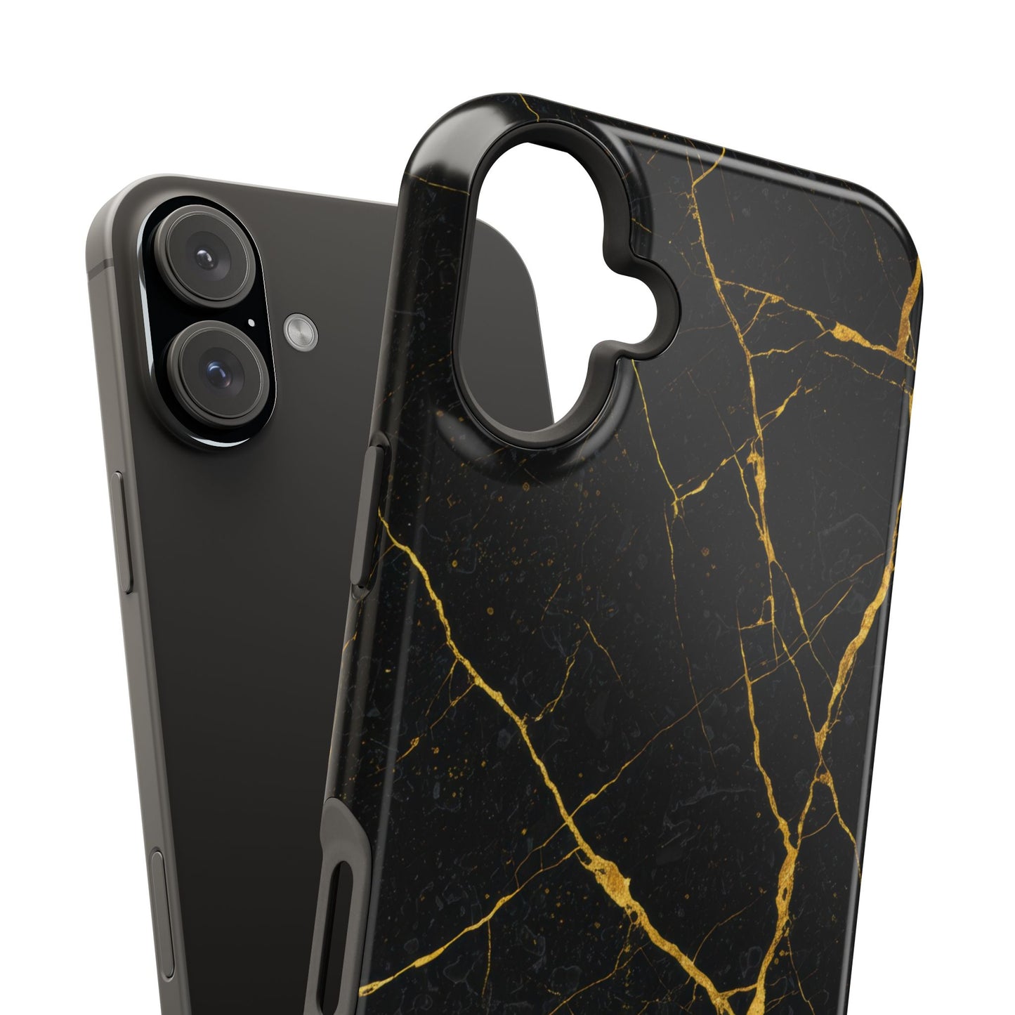 Luxury Black Marble Impact-Resistant iPhone