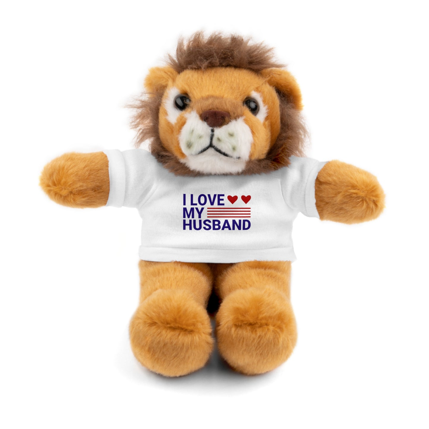 Stuffed Animal with "I love my husband" Tee, Gift for husband