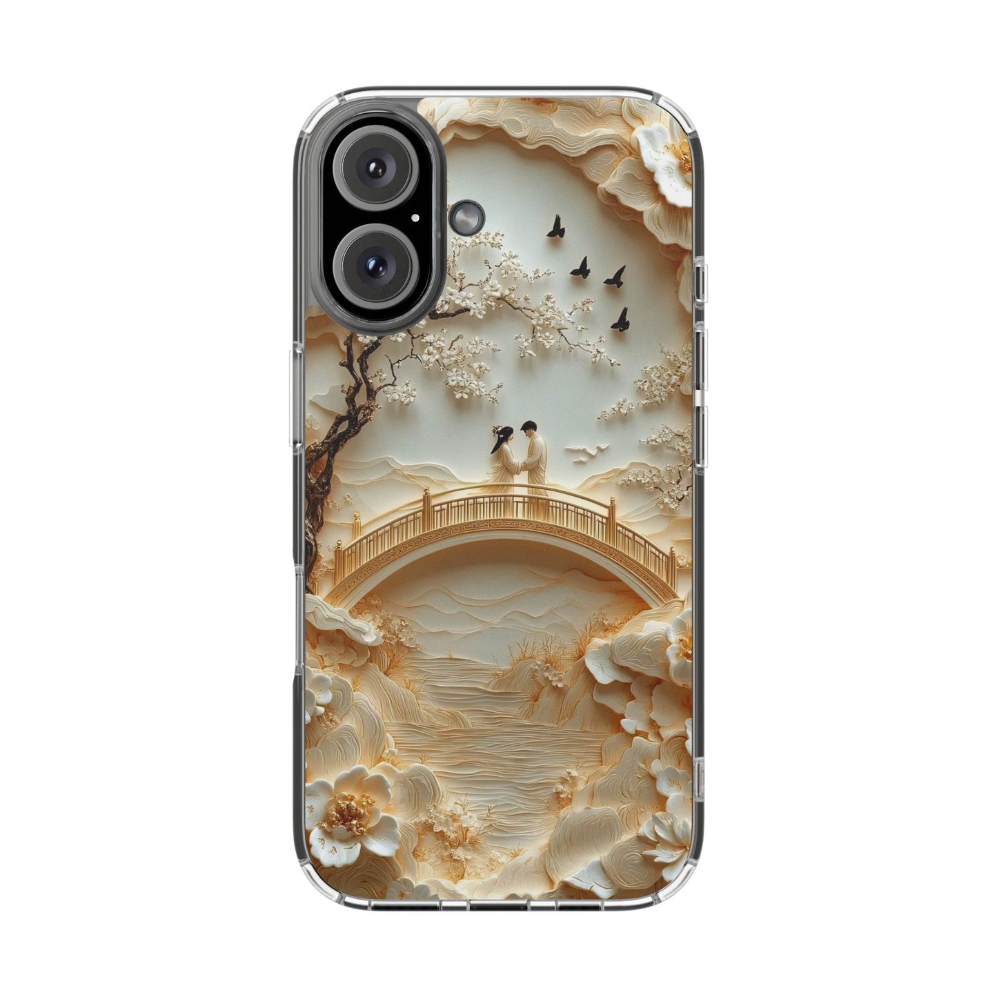 Romantic Couple 3D Effect Clear Cases,  Artistic Protective Cover