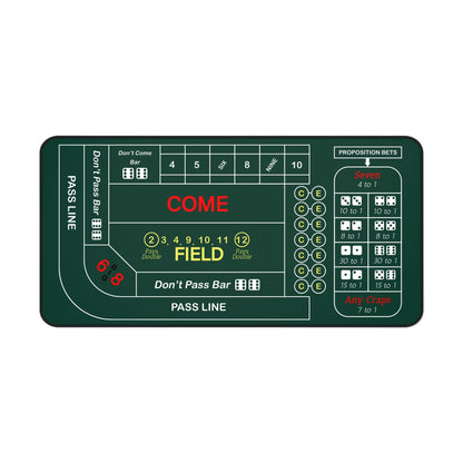 Casino Craps Desk Mat — 2-in-1 Gaming Surface / Green