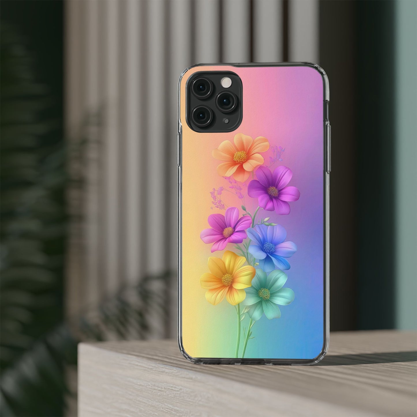 Floral Clear Phone Case – Colorful Flower Design