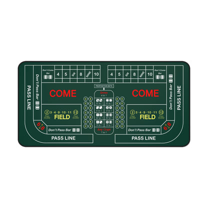 Casino Craps 2 Desk Mat — 2-in-1 Gaming Surface / Green