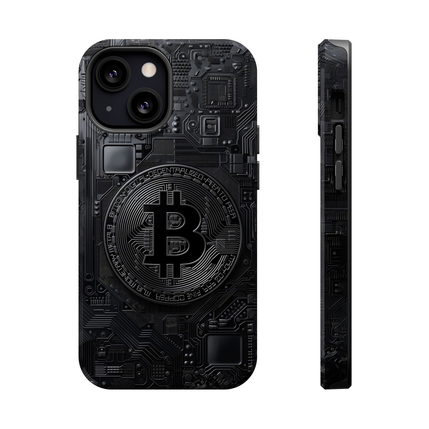 Black Bitcoin Magnetic iPhone Cases - Ideal for Tech Enthusiasts