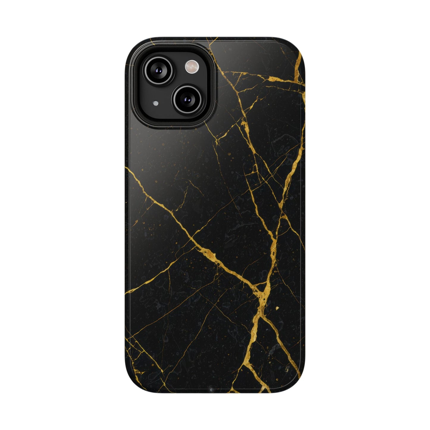 Black Marble with Gold Veins Impact-Resistant iPhone