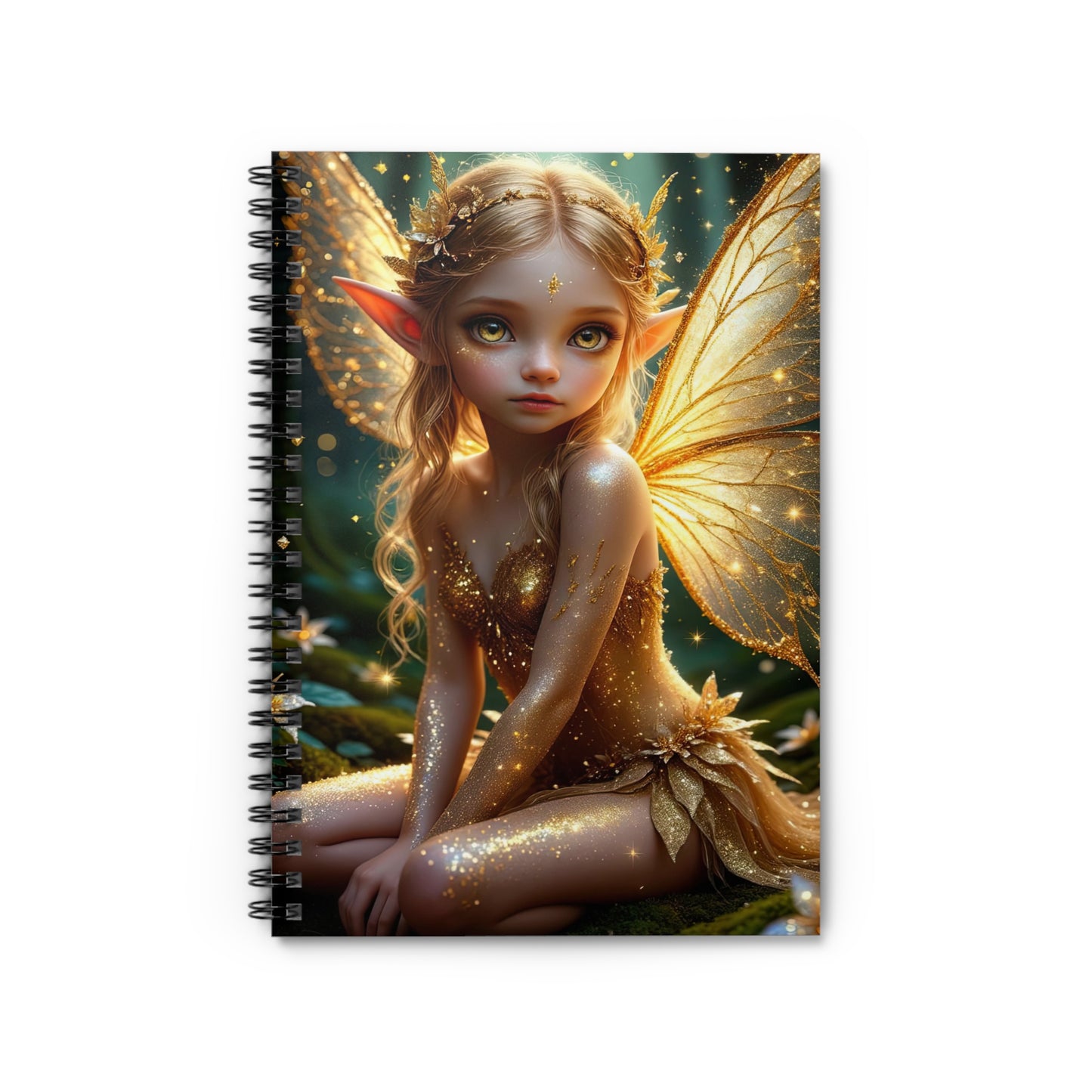 Fairy Themed Spiral Notebook - Journal for Students, Artists, and Fantasy Lovers