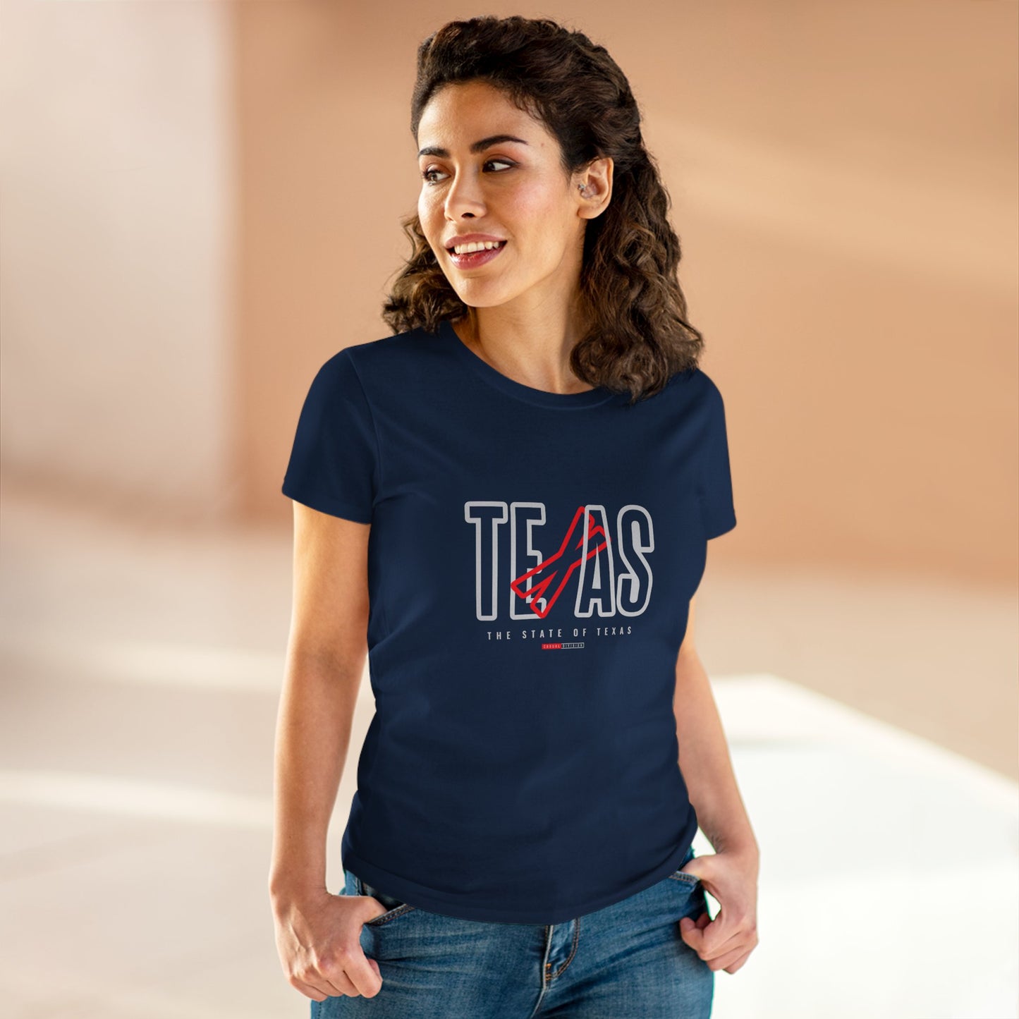 Texas State Graphic Women's Midweight Cotton Tee