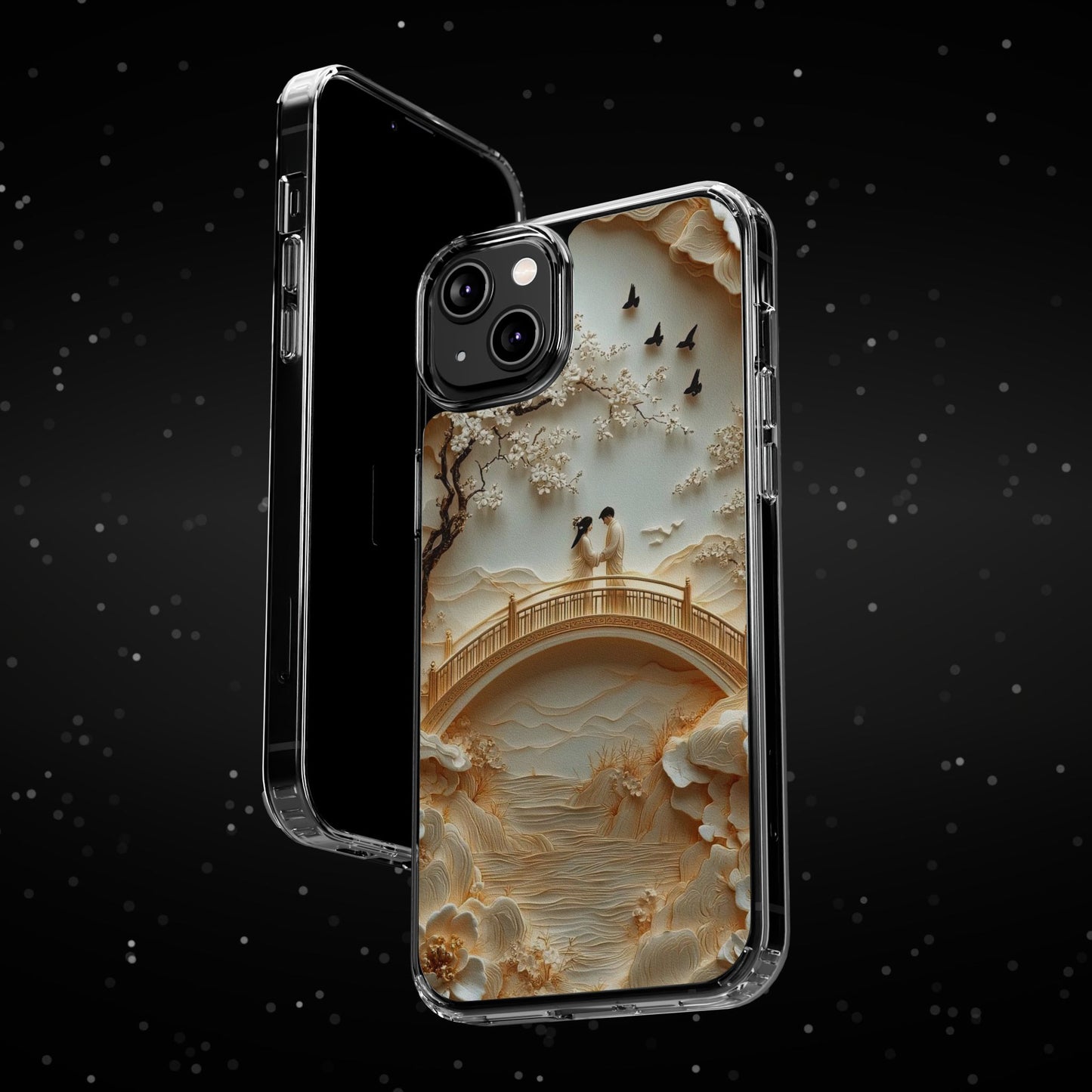 Romantic Couple 3D Effect Clear Cases,  Artistic Protective Cover