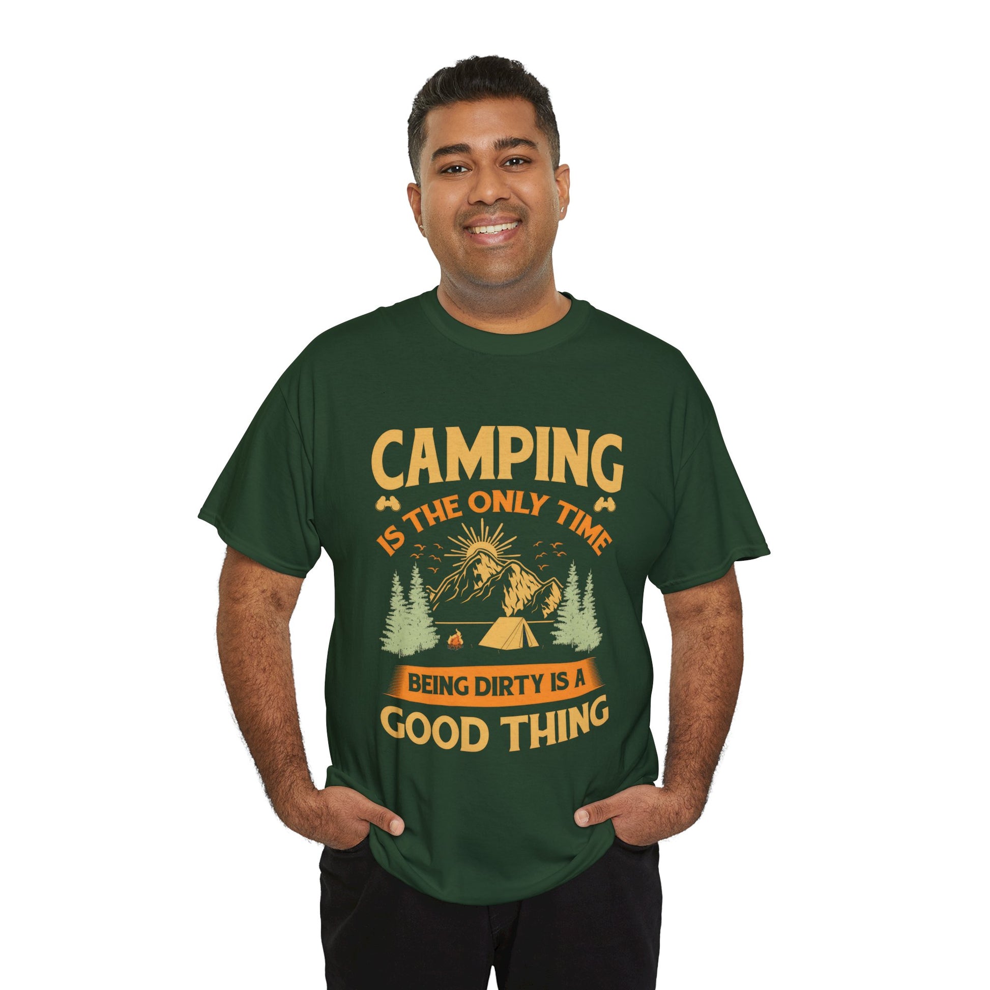 Camping Vibes Unisex Heavy Cotton Tee - "Being Dirty is a Good Thing"