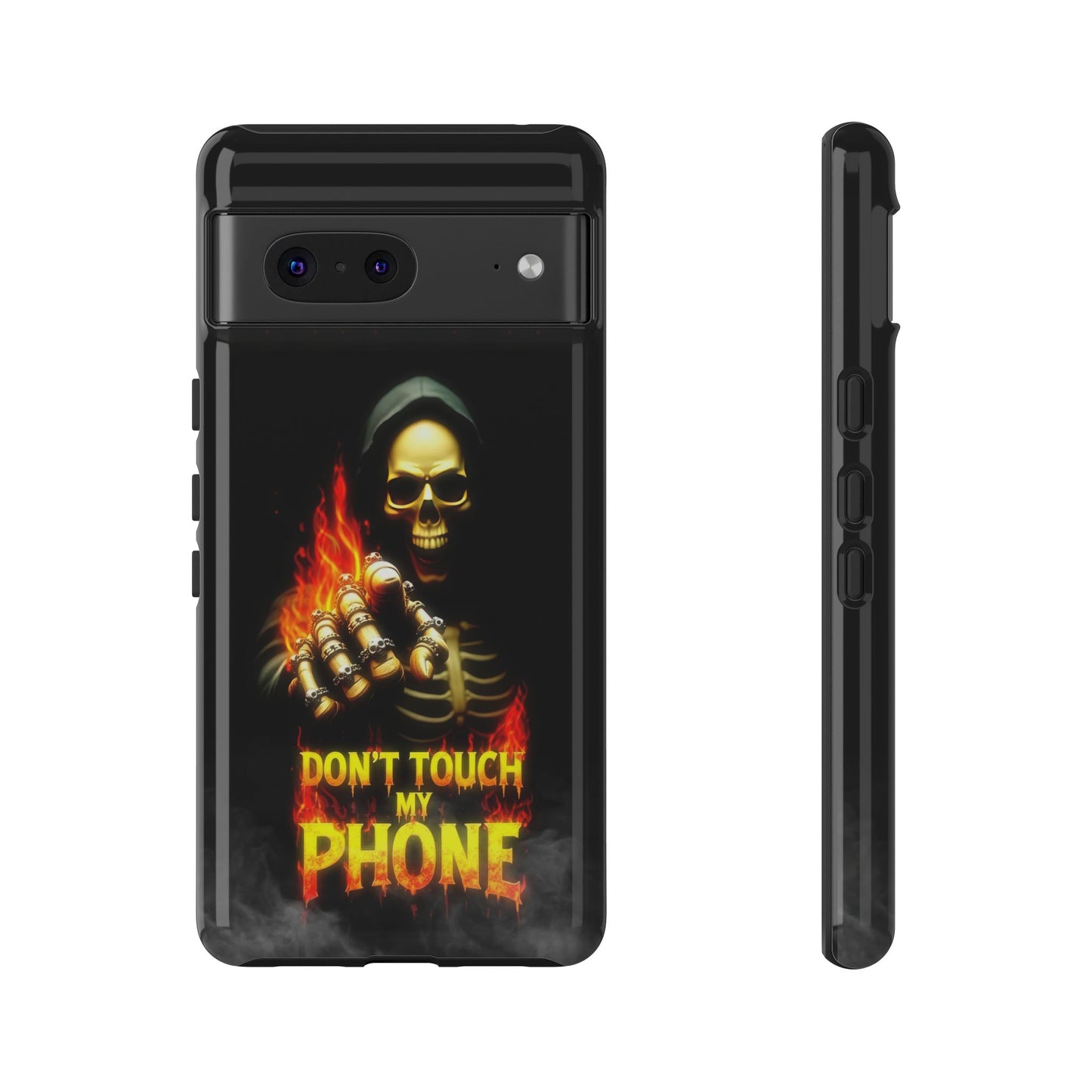 Skull Design Google Pixel Phone Case, Don't Touch My Phone Mobile Cover