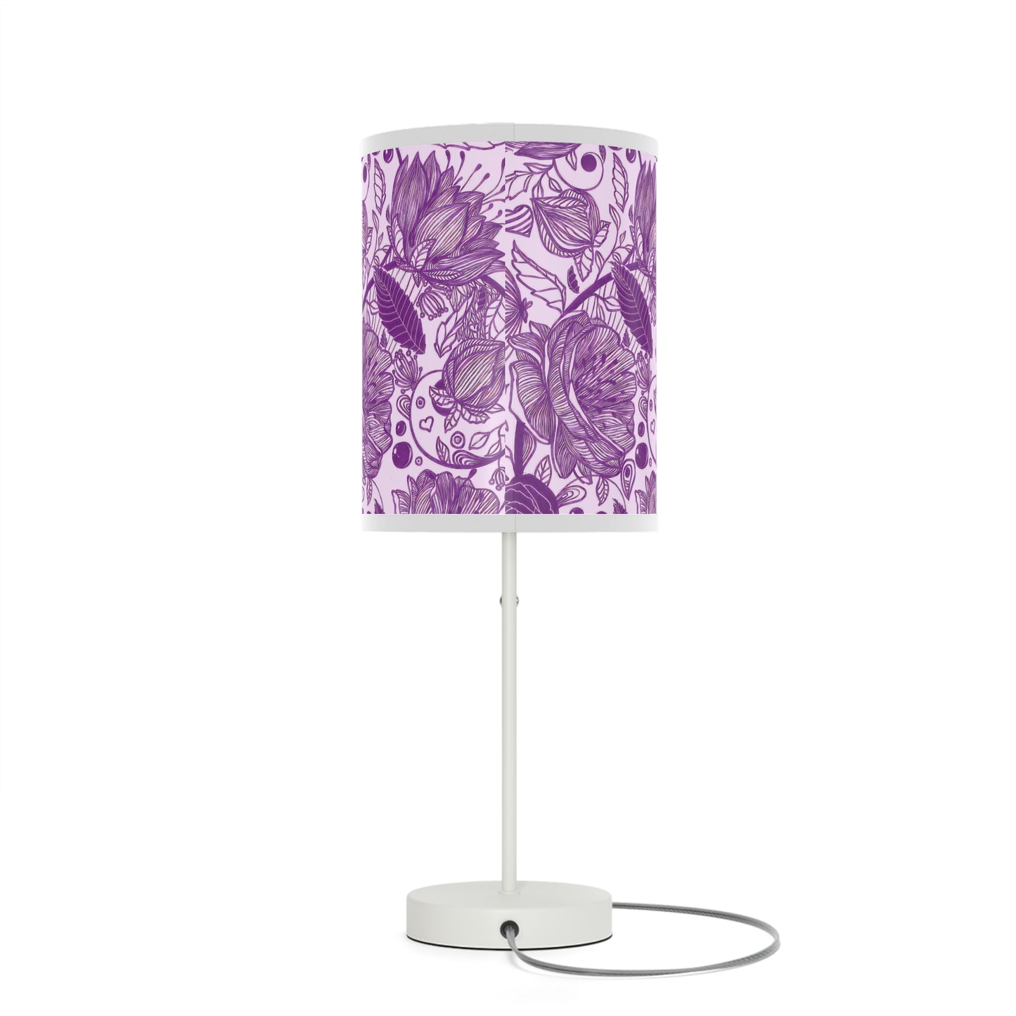 Graphical Garden: Purple Edition Lamp on a Stand, US|CA plug / Light Blue